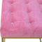 Pink Velvet Footstool with Gold Base Living Artisan Furniture 