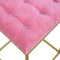 Pink Velvet Footstool with Gold Base Living Artisan Furniture 