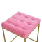 Pink Velvet Footstool with Gold Base Living Artisan Furniture 