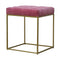 Pink Velvet Footstool with Gold Base Living Artisan Furniture 