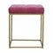 Pink Velvet Footstool with Gold Base Living Artisan Furniture 