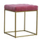 Pink Velvet Footstool with Gold Base Living Artisan Furniture 