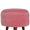 Pink Velvet Nordic Style Footstool Living Artisan Furniture 
