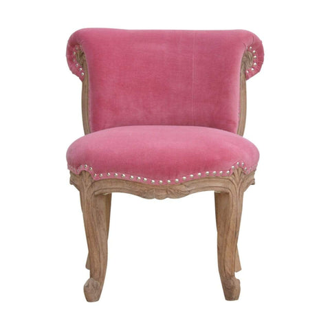 Pink Velvet Studded Chair Living Artisan Furniture 