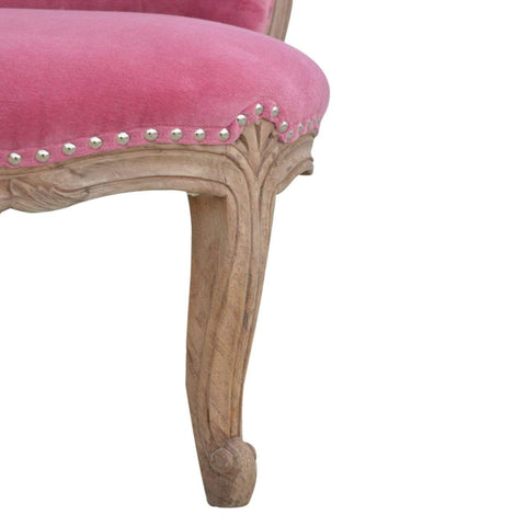 Pink Velvet Studded Chair Living Artisan Furniture 