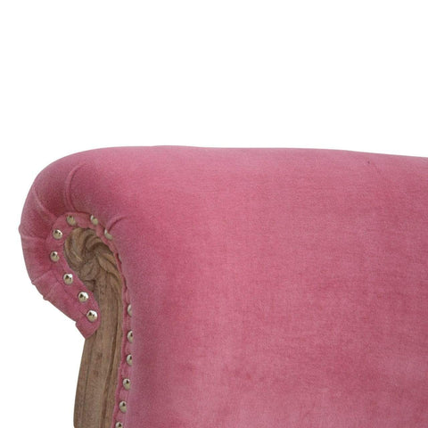 Pink Velvet Studded Chair Living Artisan Furniture 