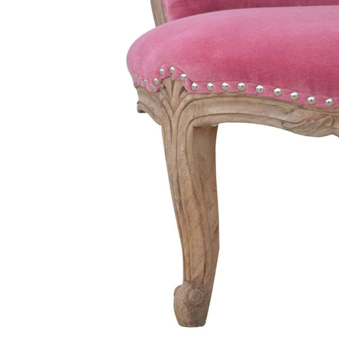 Pink Velvet Studded Chair Living Artisan Furniture 
