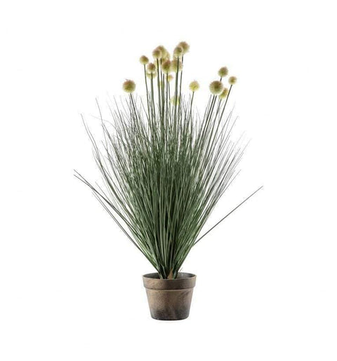Potted ball Grass with 20 Heads Yellow Accessories Regency Studio 