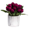 Purple Tulips In Marble Pot Accessories Hill Interiors 