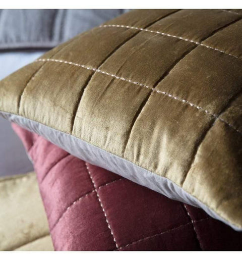 Quilted Velvet Cushion Ochre Accessories Regency Studio 