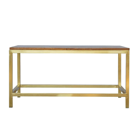 Rectangular Coffee Table with Gold Base Living Artisan Furniture 