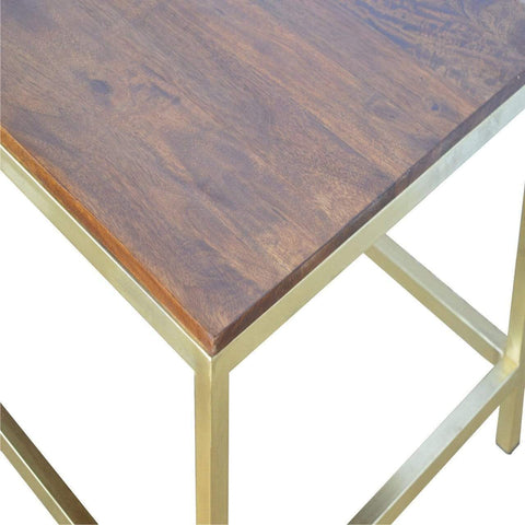 Rectangular Coffee Table with Gold Base Living Artisan Furniture 