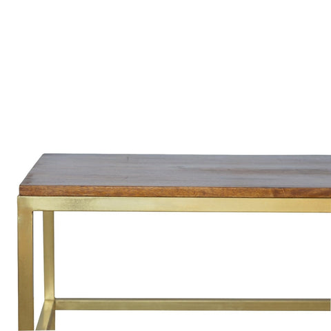 Rectangular Coffee Table with Gold Base Living Artisan Furniture 