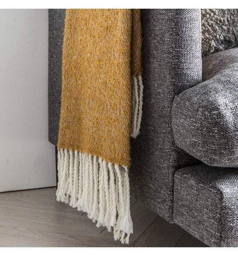 Reversible Throw Mustard Grey Accessories Regency Studio 