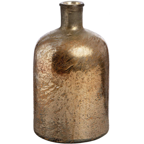 Rose Gold Metallic Lustre Glass Bottle Vase Accessories Hill Interiors 