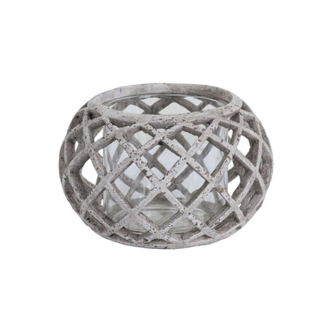 Round Ceramic Lattice Hurricane Lantern Accessories Hill Interiors 