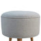 Round Grey Tweed Footstool Living Artisan Furniture 