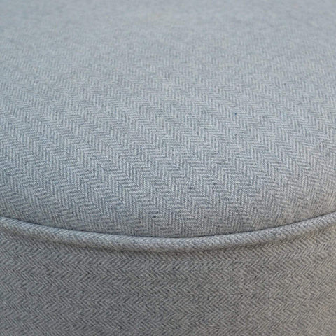 Round Grey Tweed Footstool Living Artisan Furniture 