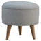 Round Grey Tweed Footstool Living Artisan Furniture 