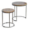Round Table Set of 2 with Iron Base Living Artisan Furniture 