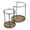 Round Table Set of 2 with Iron Base Living Artisan Furniture 