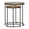 Round Table Set of 2 with Iron Base Living Artisan Furniture 