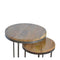 Round Table Set of 2 with Iron Base Living Artisan Furniture 