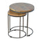 Round Table Set of 2 with Iron Base Living Artisan Furniture 