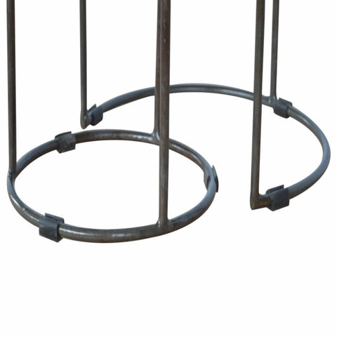 Round Table Set of 2 with Iron Base Living Artisan Furniture 