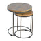 Round Table Set of 2 with Iron Base Living Artisan Furniture 