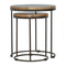 Round Table Set of 2 with Iron Base Living Artisan Furniture 