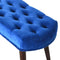 Royal Blue Cotton Velvet Deep Button Bench Living Artisan Furniture 