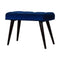 Royal Blue Cotton Velvet Deep Button Bench Living Artisan Furniture 