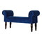 Royal Blue Velvet Bench with Turned Feet Living Artisan Furniture 