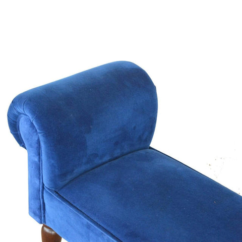 Royal Blue Velvet Bench with Turned Feet Living Artisan Furniture 