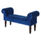 Royal Blue Velvet Bench with Turned Feet Living Artisan Furniture 