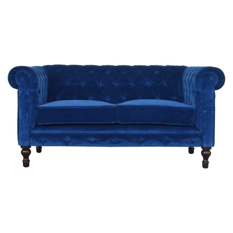 Royal Blue Velvet Chesterfield Sofa Living Artisan Furniture 