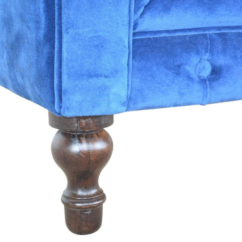 Royal Blue Velvet Chesterfield Sofa Living Artisan Furniture 