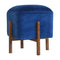 Royal Blue Velvet Footstool with Solid Wood Legs Living Artisan Furniture 
