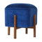 Royal Blue Velvet Footstool with Solid Wood Legs Living Artisan Furniture 