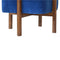 Royal Blue Velvet Footstool with Solid Wood Legs Living Artisan Furniture 