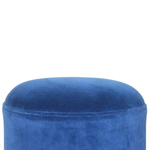 Royal Blue Velvet Nordic Style Footstool Living Artisan Furniture 