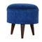 Royal Blue Velvet Nordic Style Footstool Living Artisan Furniture 