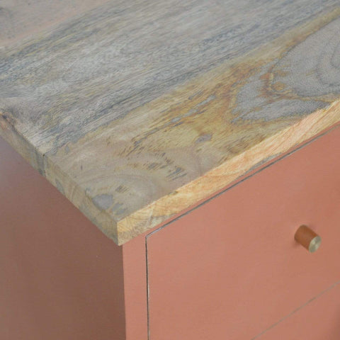 Rust Hand Painted Bedside Sleeping Artisan Furniture 