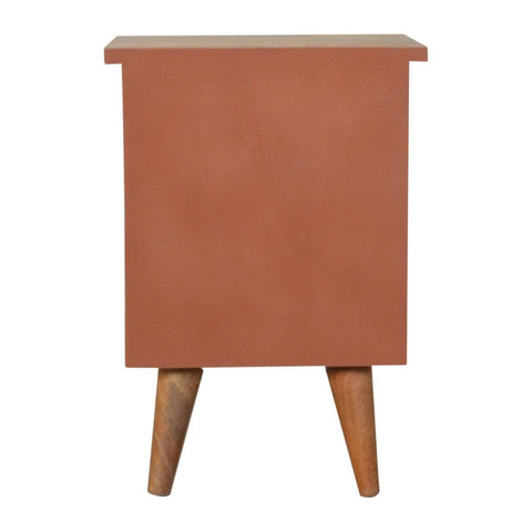 Rust Hand Painted Bedside Sleeping Artisan Furniture 