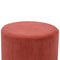 Rust Velvet Footstool with Wooden Base Living Artisan Furniture 
