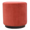 Rust Velvet Footstool with Wooden Base Living Artisan Furniture 