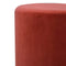 Rust Velvet Footstool with Wooden Base Living Artisan Furniture 