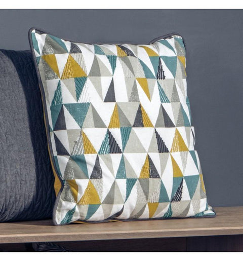 Scandi Triangle Cushion Teal & Ochre Accessories Regency Studio 