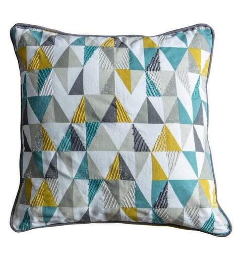 Scandi Triangle Cushion Teal & Ochre Accessories Regency Studio 